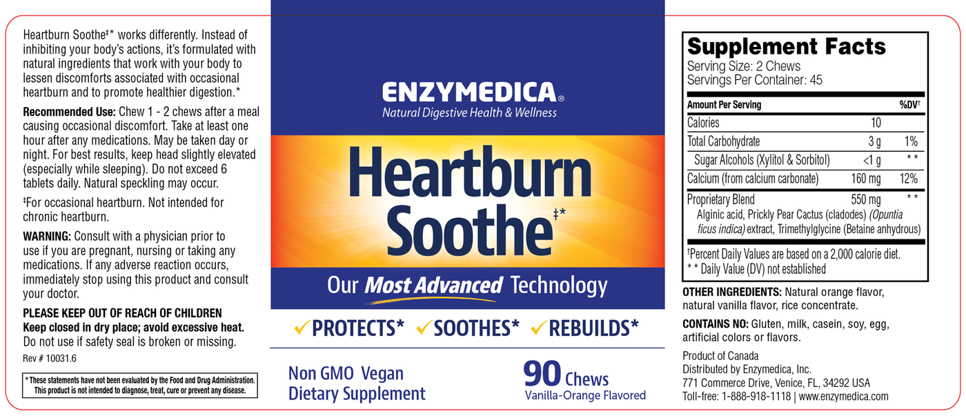 Heartburn Soothe 90 chews Curated Wellness