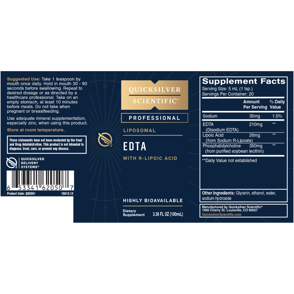 Liposomal EDTA with R-Lipoic Acid