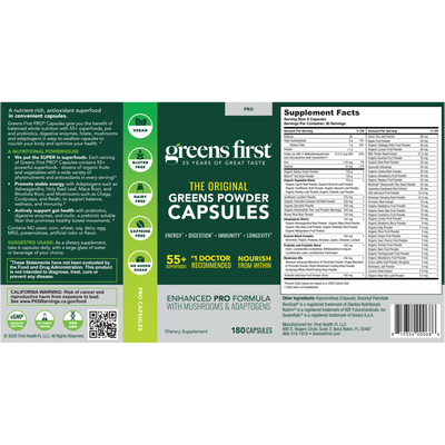 Greens First PRO (Capsules) 180c California Only