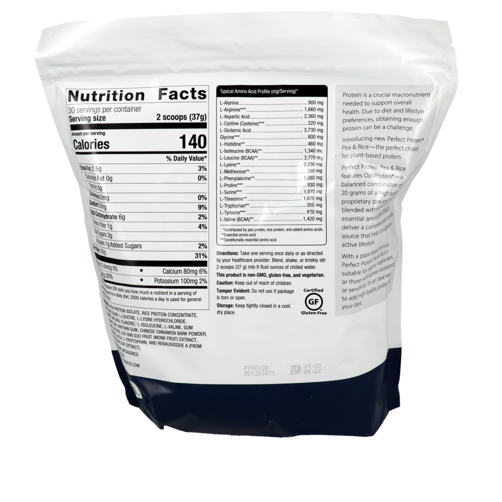 Perfect Protein Pea & Rice Van 30 srv