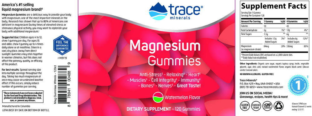 Magnesium Gummies Watermelon 120 gumm