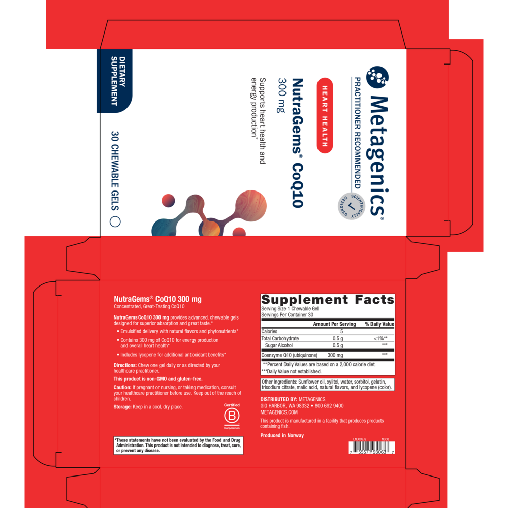 NutraGems CoQ10 300 30 Chewable Gels