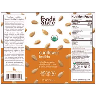 Organic Sunflower Lecithin 8 fl oz
