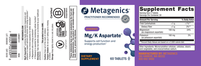 Mg/K Aspartate 60 tabs