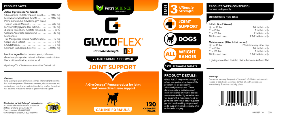 GlycoFlex III For Dogs 120 chew