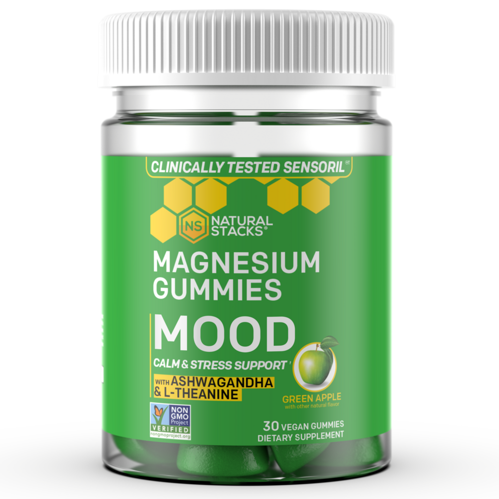  Mood Magnesium Gummies with Ashwagandha & L-Theanine, Green Apple Curated Wellness