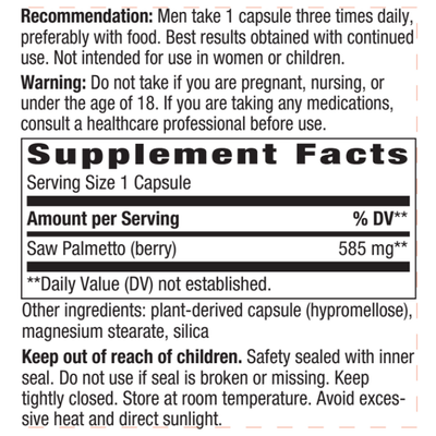 Saw Palmetto Berries 585 mg