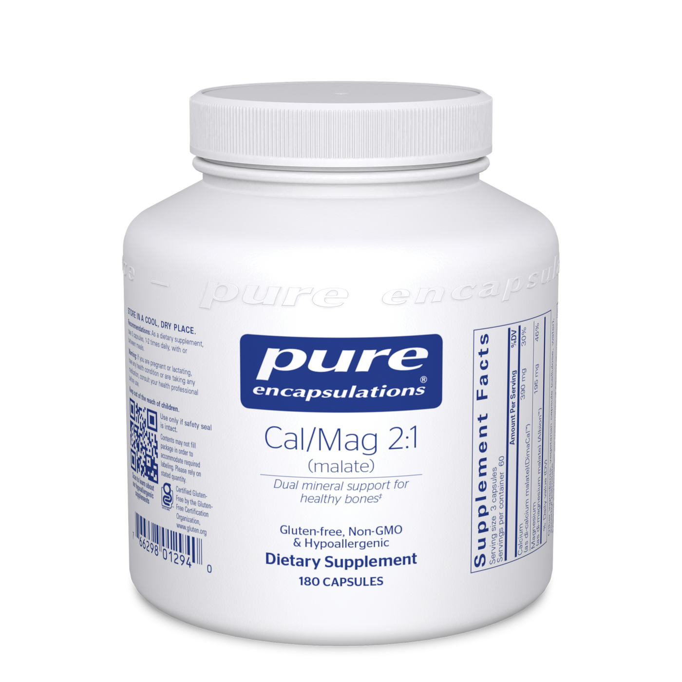 Cal/Mag (malate) 2:1 180 vcaps Curated Wellness