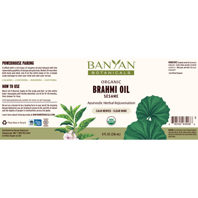 Brahmi Oil Sesame 8 fl oz Curated Wellness