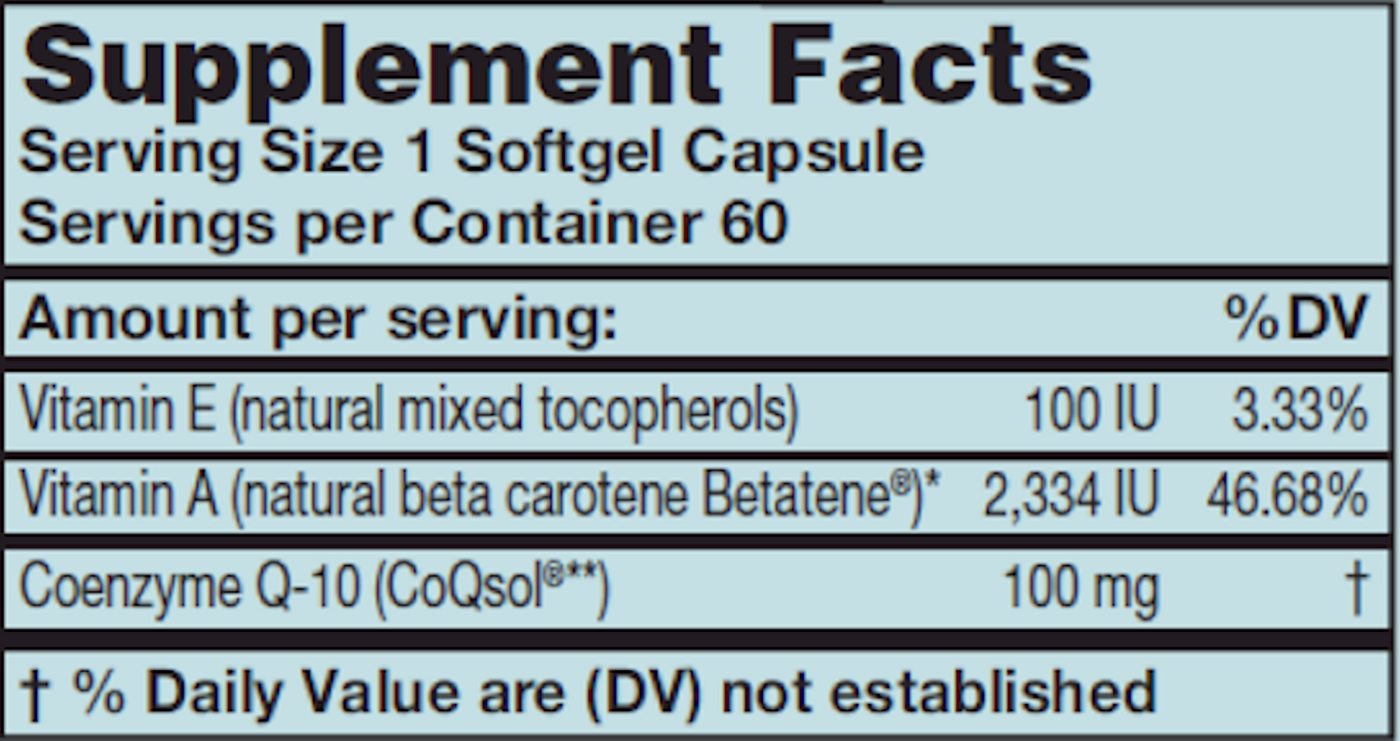 CoQ10 100 mg 60 gels Curated Wellness