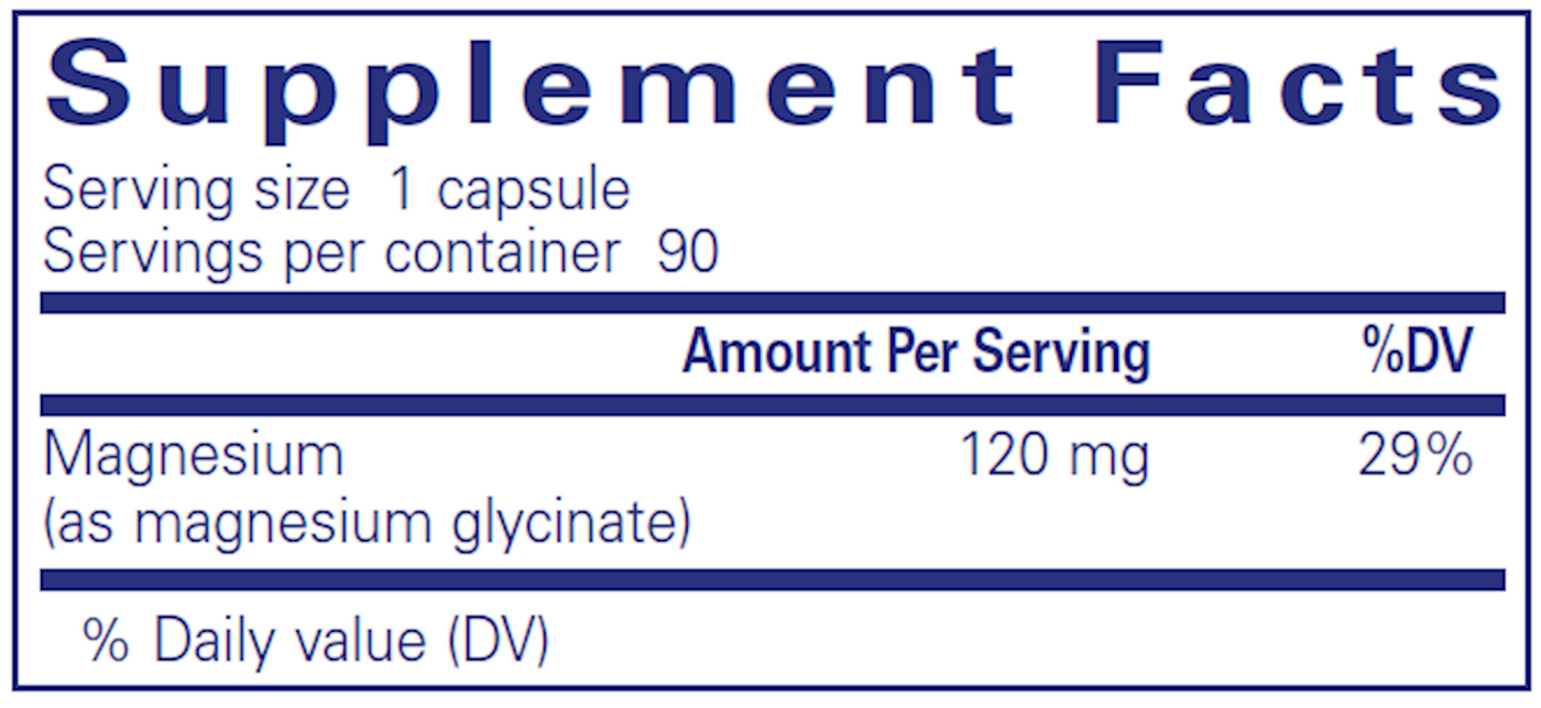 Magnesium (glycinate) 120 mg 90 vcaps Curated Wellness