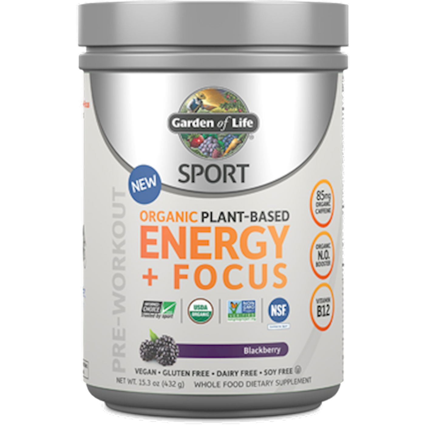 Sport Org PreWorkout E+F Blckbrry 432 g Curated Wellness