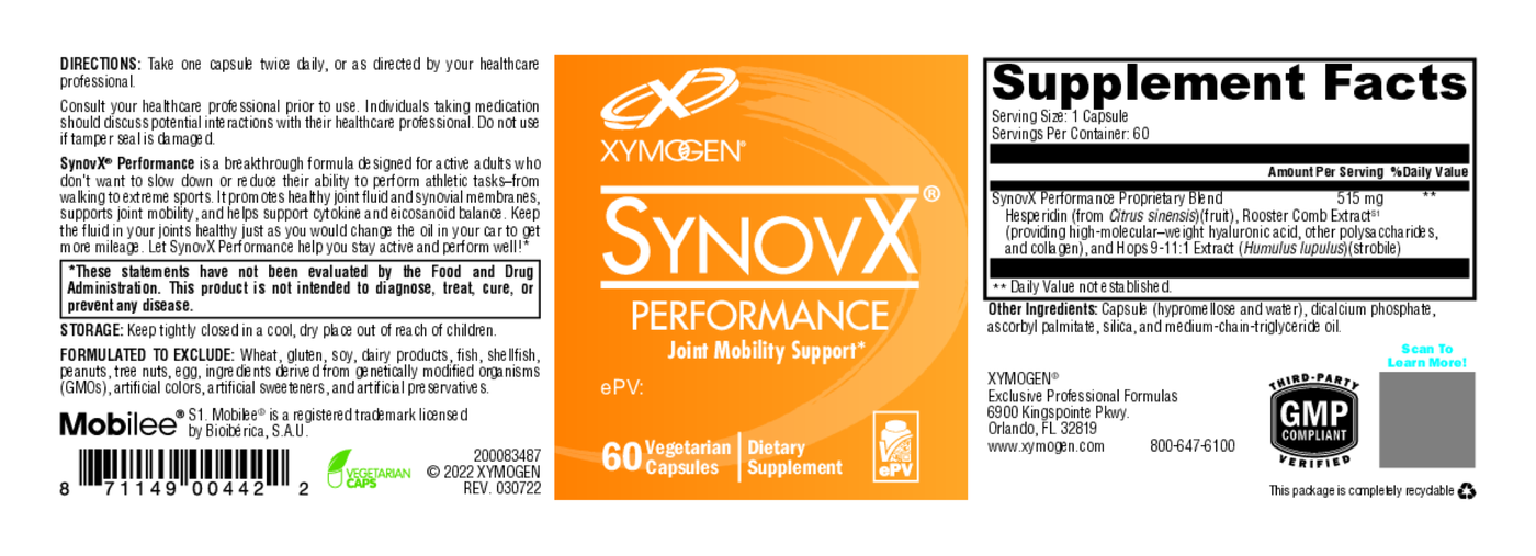 SynovX Performance 60 Capsules Curated Wellness