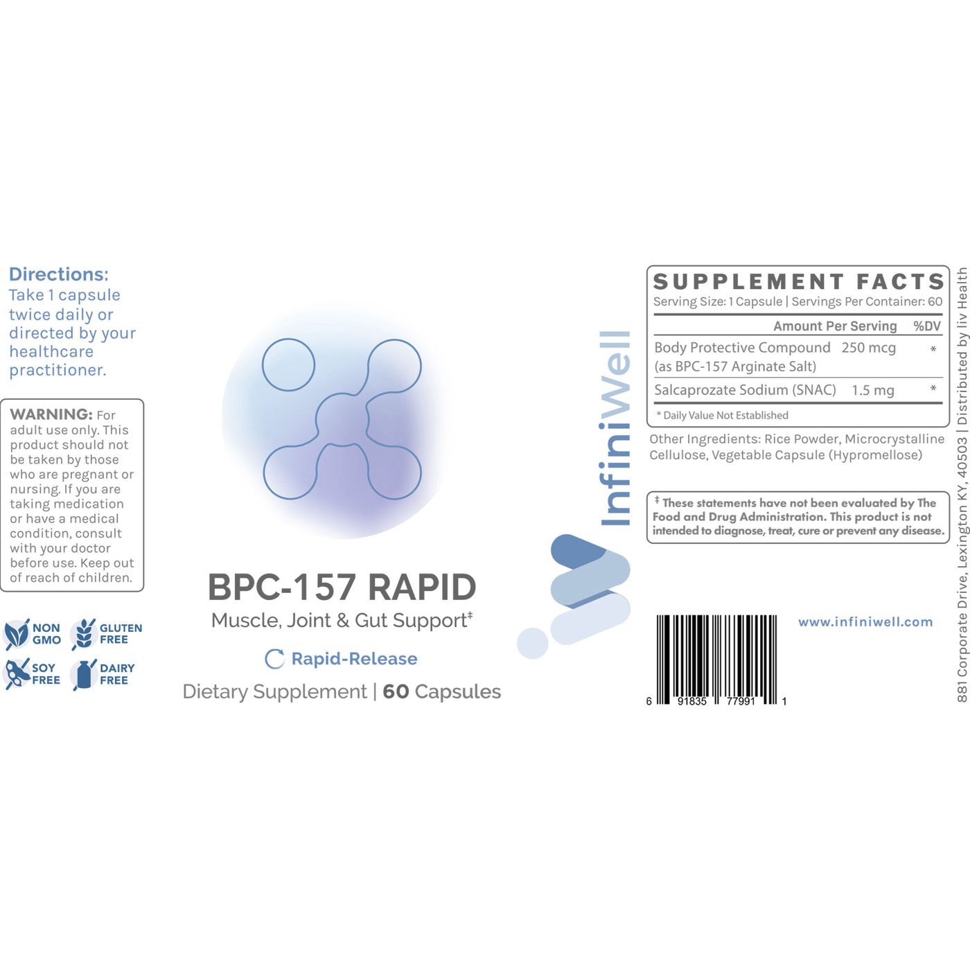 BPC-157 Rapid - 250mcg 60c Curated Wellness