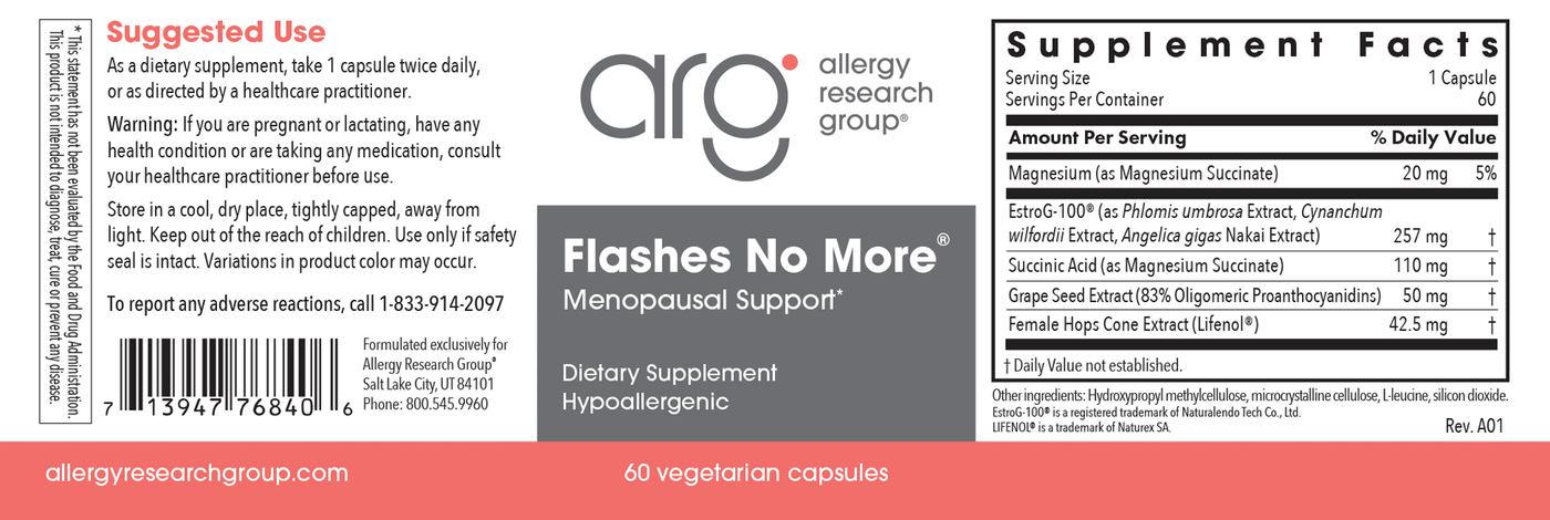 Flashes No More® 60 vegcaps Curated Wellness