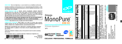 Omega MonoPure 650 EC 60 Softgels Curated Wellness