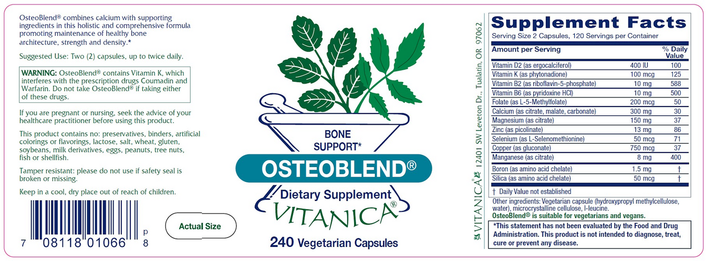 OsteoBlend 240 vcaps Curated Wellness