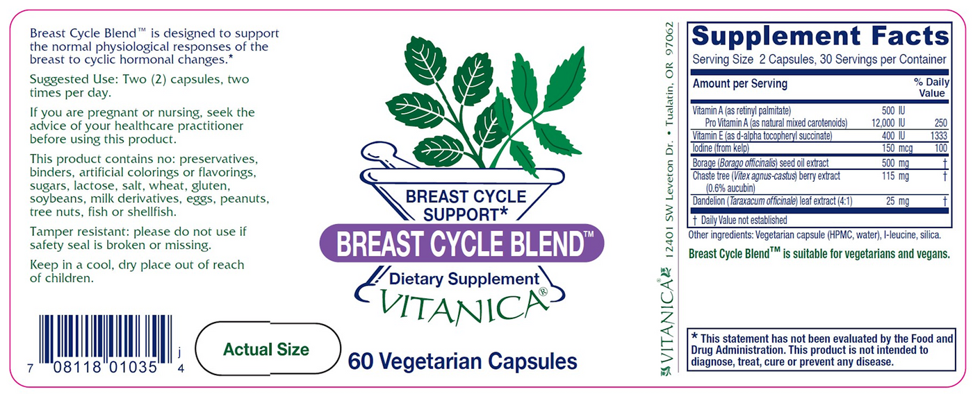 Breast Cycle Blend 60 vegcap Curated Wellness