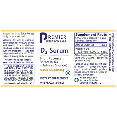 D3 Serum 0.43 fl oz Curated Wellness