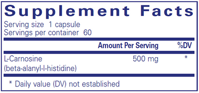 L-Carnosine 500 mg 60 vcaps Curated Wellness