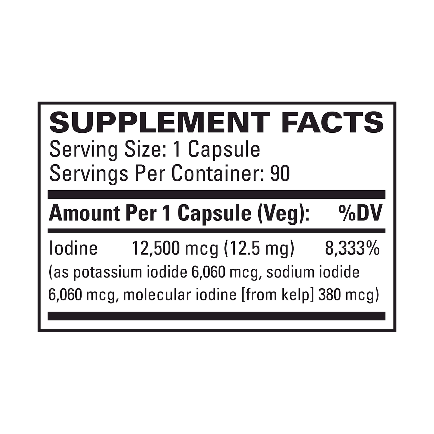 Tri Iodine 12.5 mg 90caps Curated Wellness