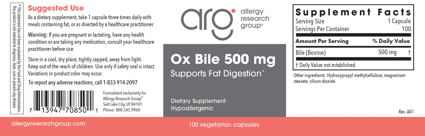 Ox Bile 500 mg  Curated Wellness