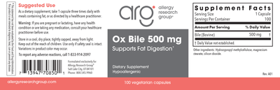 Ox Bile 500 mg  Curated Wellness