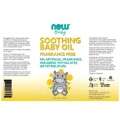 Soothing Baby Oil, Fragrance Free oz Curated Wellness