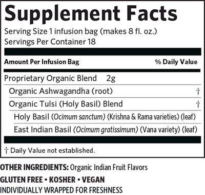 Tulsi Ashwagandha 18 teabags Curated Wellness