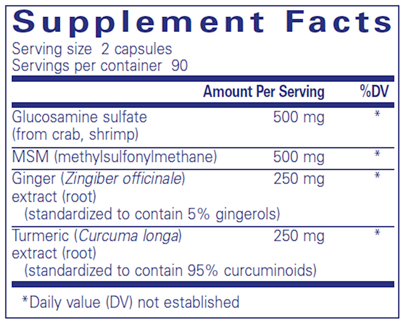 Glucosamine MSM w/Joint Comfort 180vcaps Curated Wellness