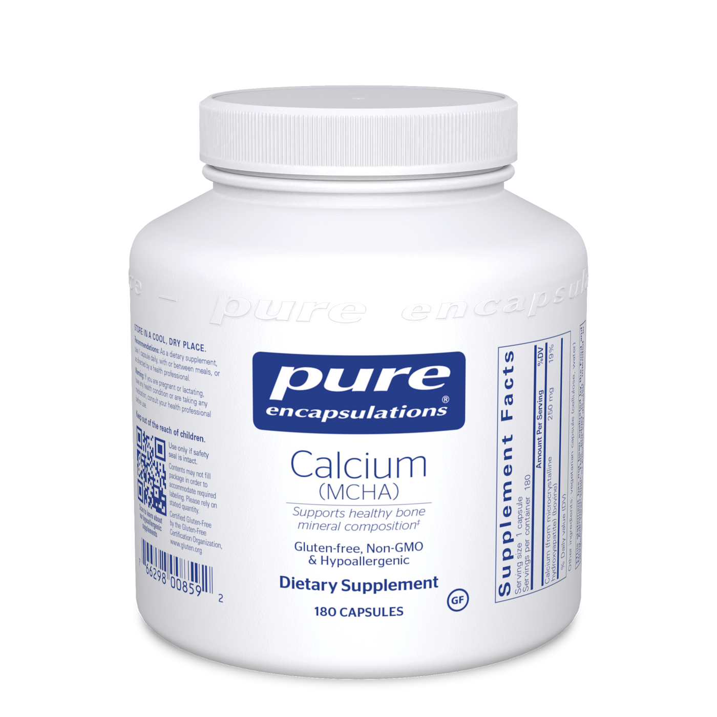 Calcium (MCHA) 180 vcaps Curated Wellness