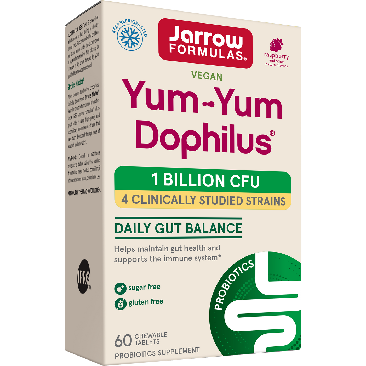 Yum-Yum Dophilus Raspberry 1 Bil 60 tabs Curated Wellness