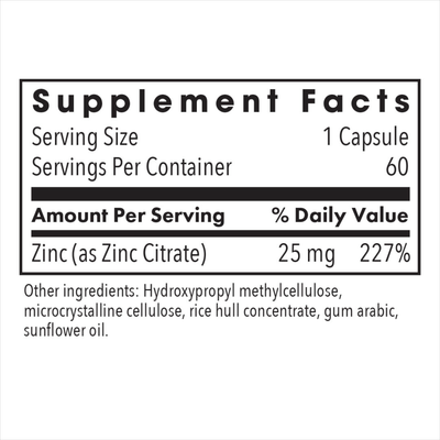 Zinc Citrate 25 mg  Curated Wellness