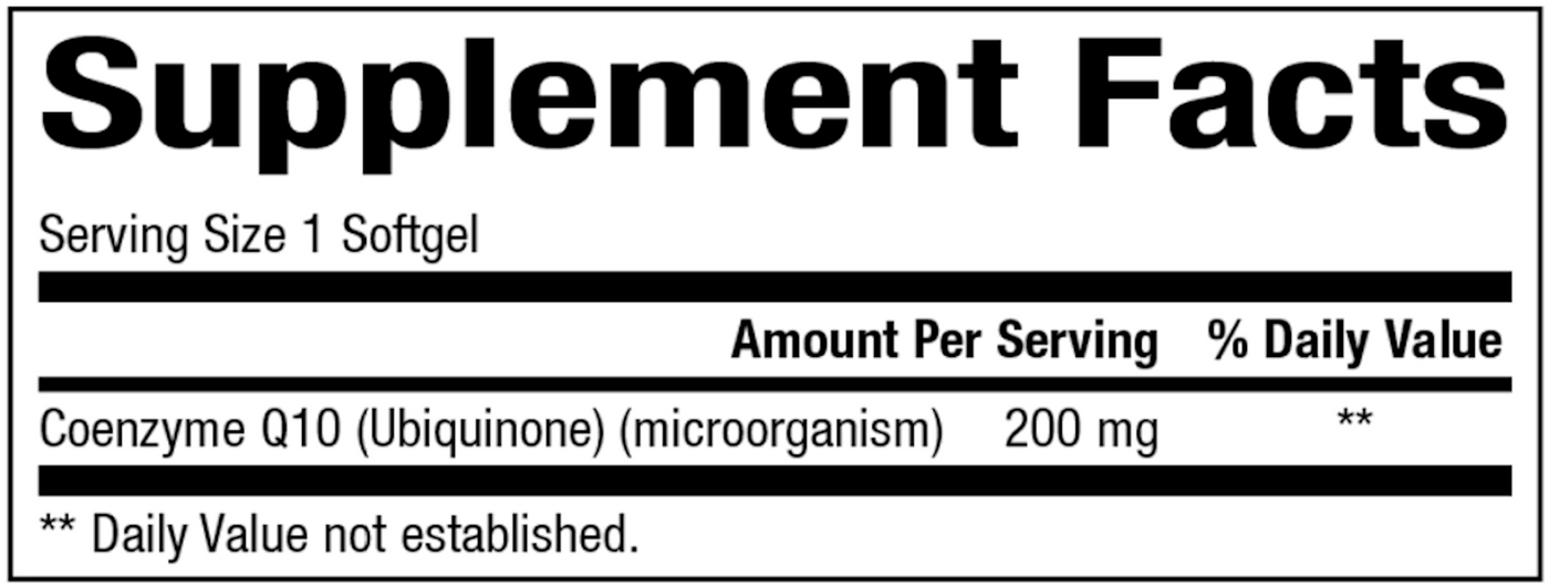 CoQ10 Natural 200 mg 30 gels Curated Wellness