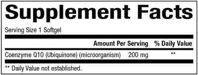 CoQ10 Natural 200 mg 30 gels Curated Wellness