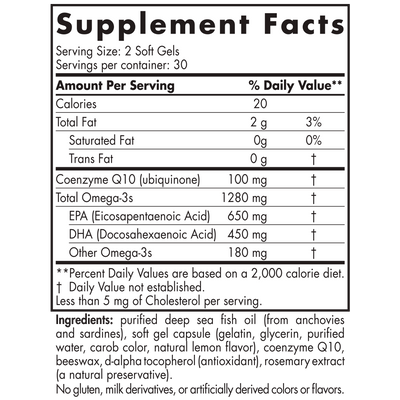 ProOmega CoQ10 60 gels Curated Wellness