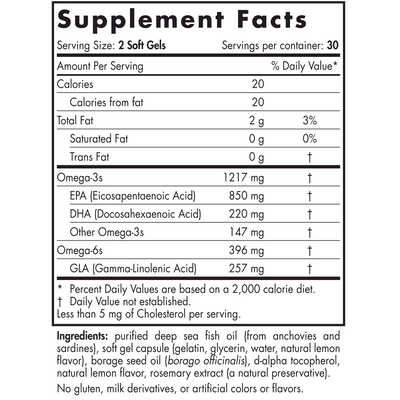 ProEPA w/Concentrated GLA 60 gels Curated Wellness