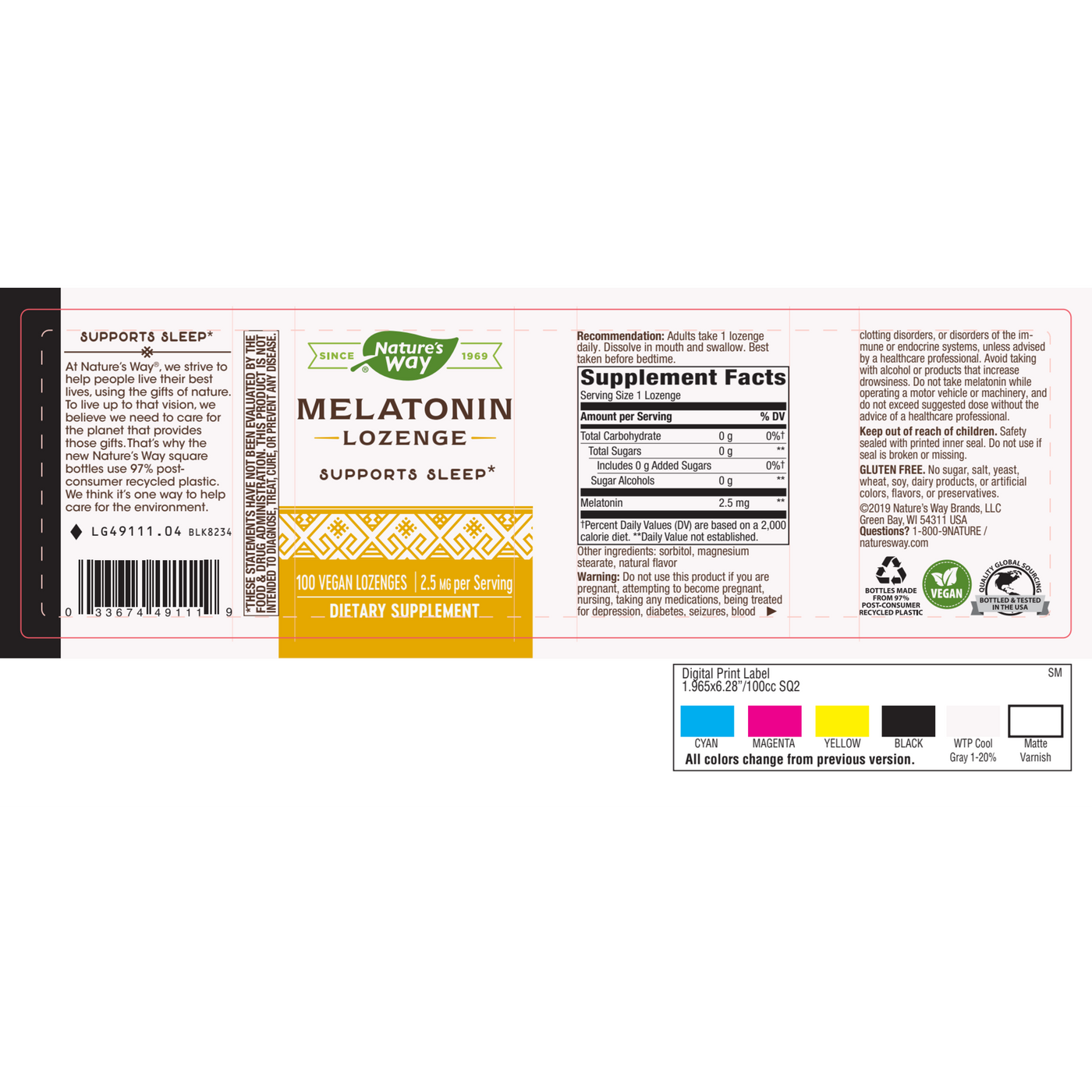 Melatonin 2.5 mg  Curated Wellness