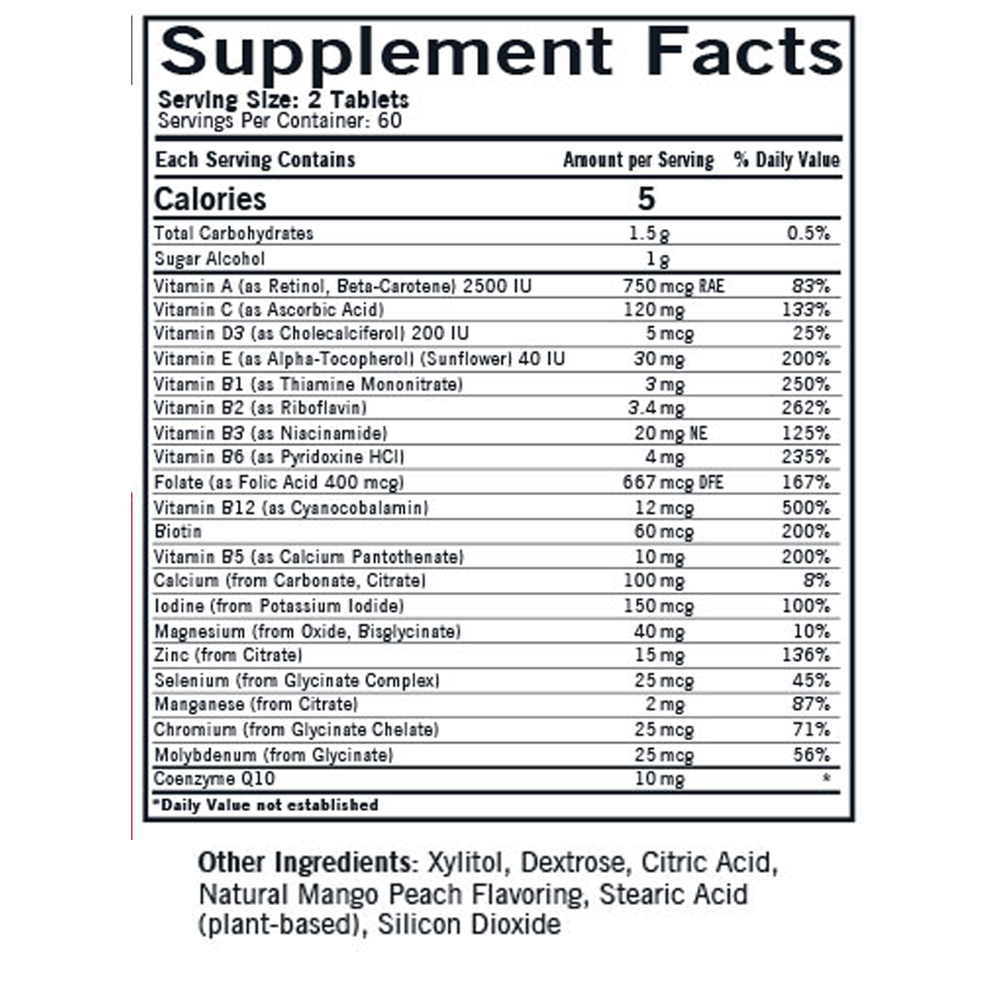 Child Multi-Vit/Min w/ Xylitol 120 tabs Curated Wellness