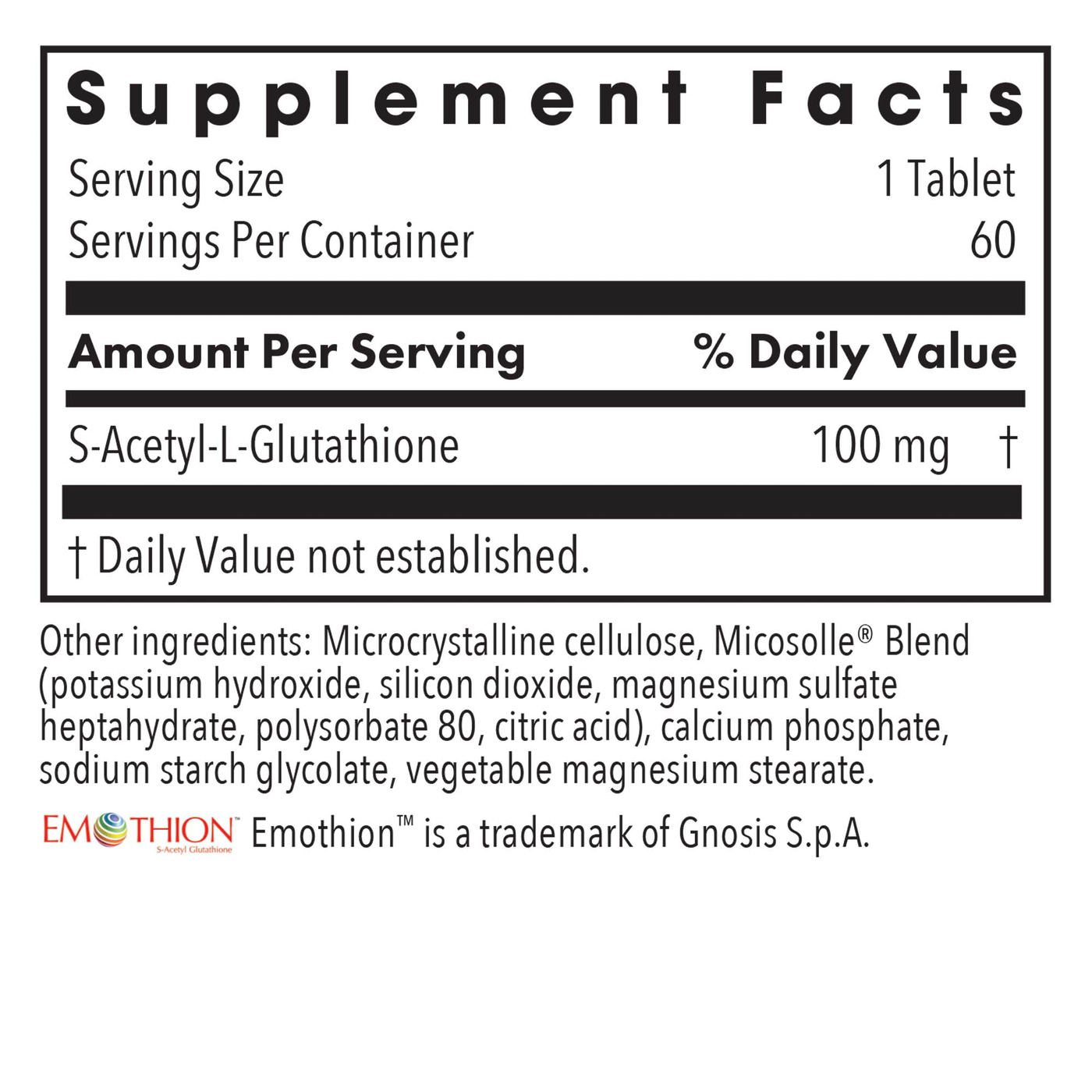 Acetyl-Glutathione 100 mg  Curated Wellness