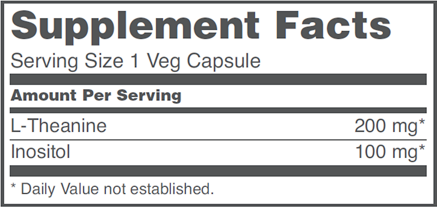 L-Theanine 200 mg 60 vcaps Curated Wellness