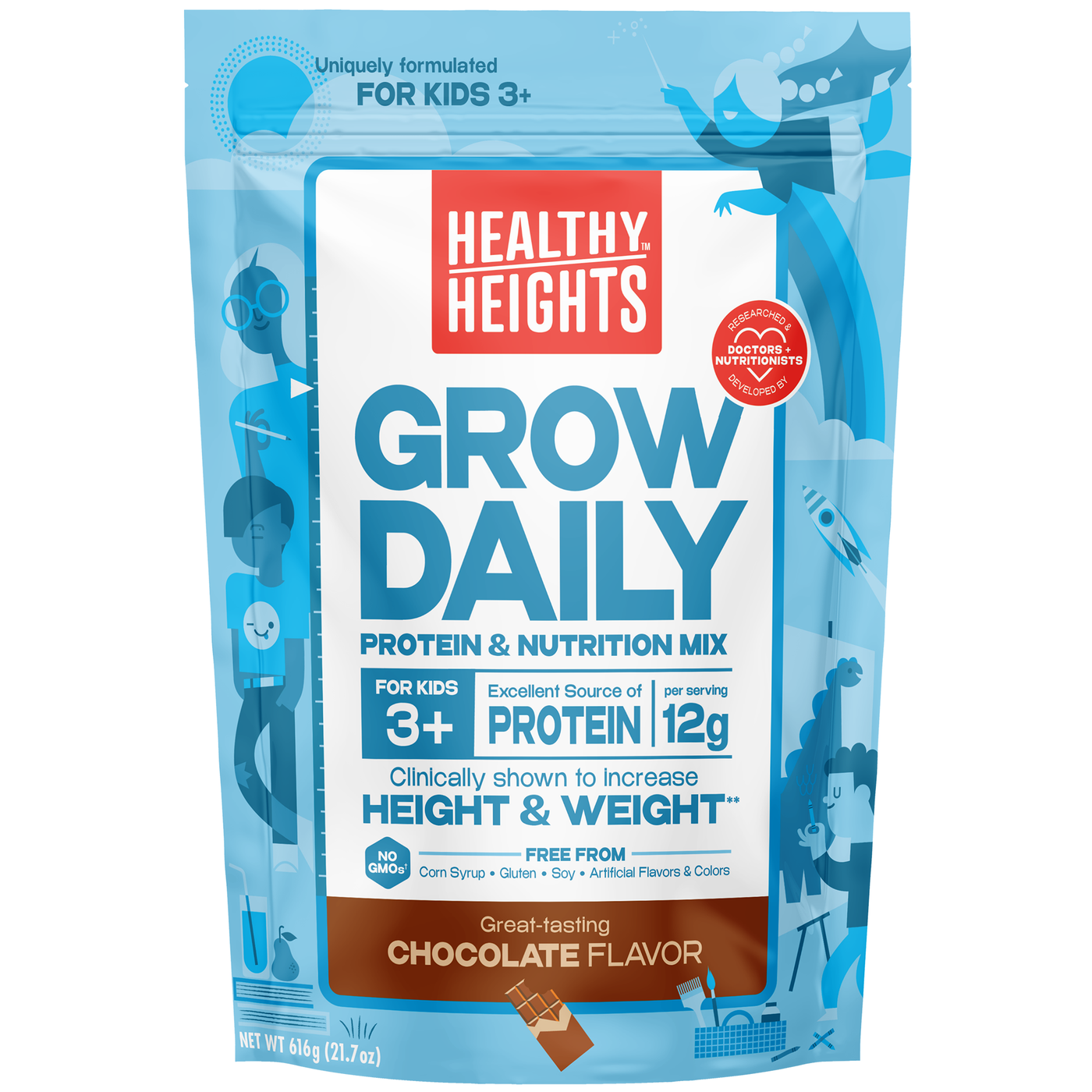 Grow Daily Kid's Protein Choc 14 serv Curated Wellness