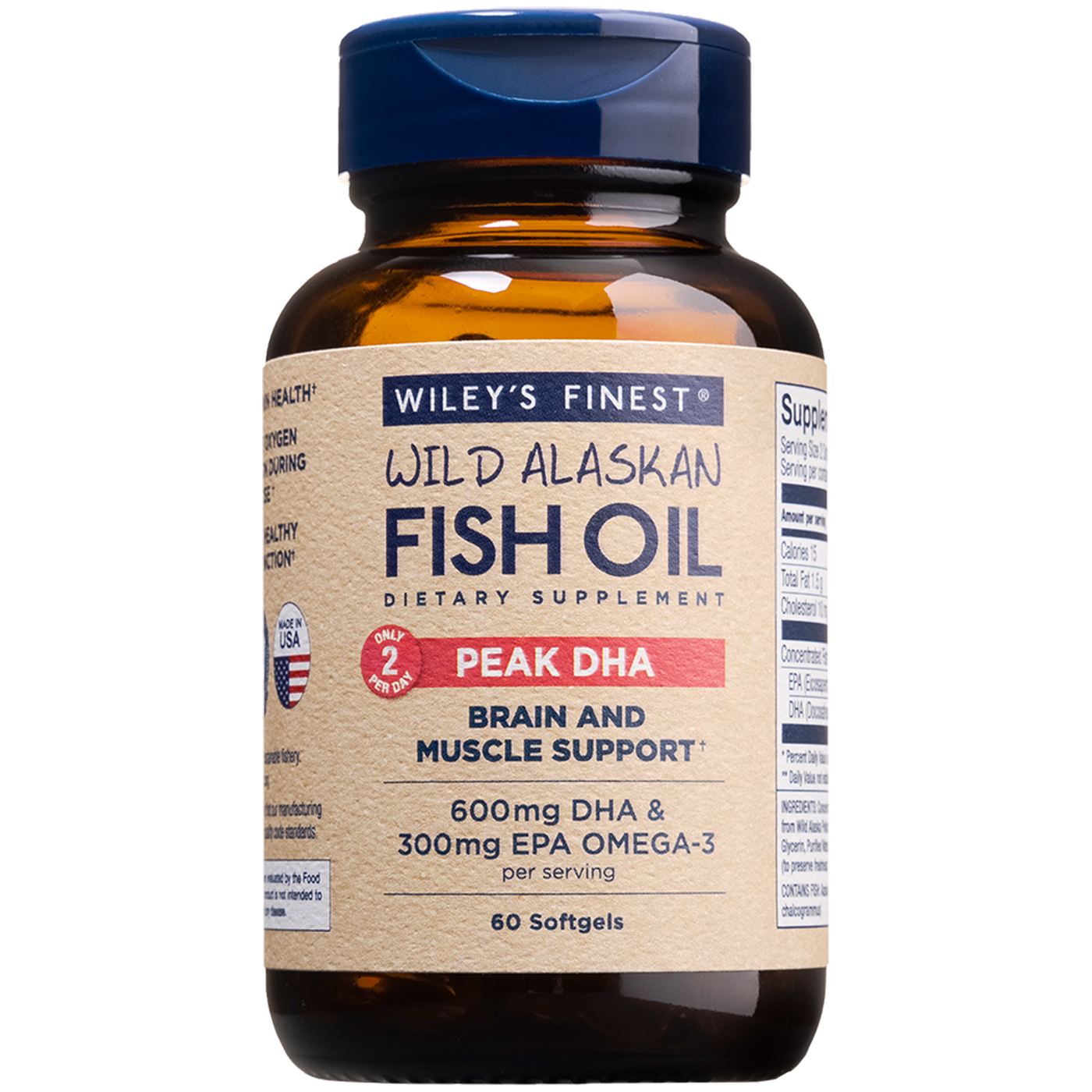 Wild Alaskan Fish Oil - Peak DHA 60 ct Curated Wellness