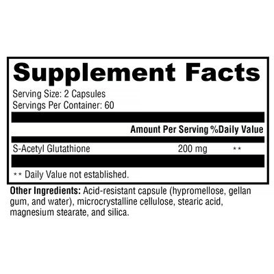 S-Acetyl Glutathione 120 Capsules Curated Wellness