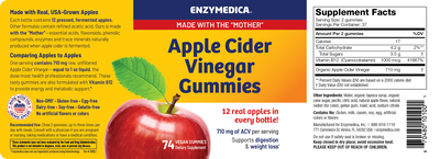 Apple Cider Vinegar Gummies 74 ct Curated Wellness