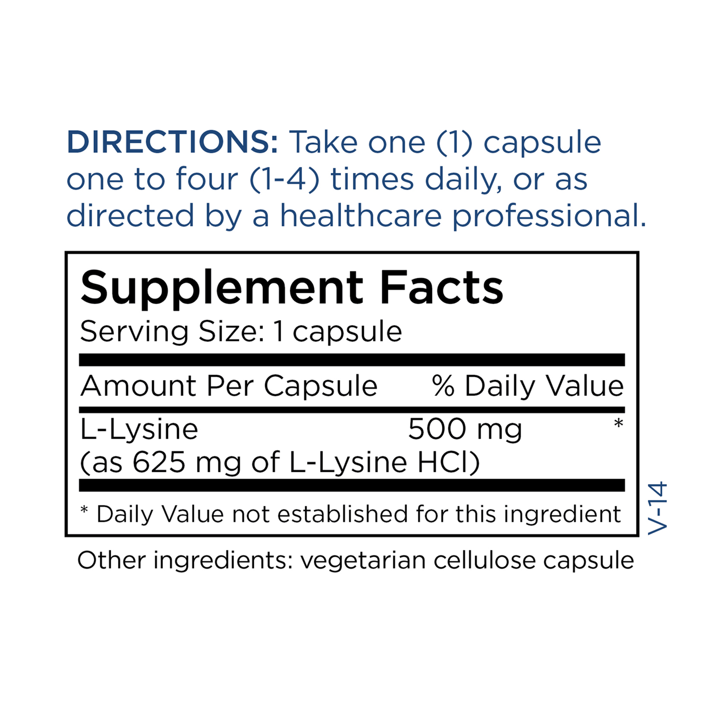 L-Lysine 500 mg 90 caps Curated Wellness