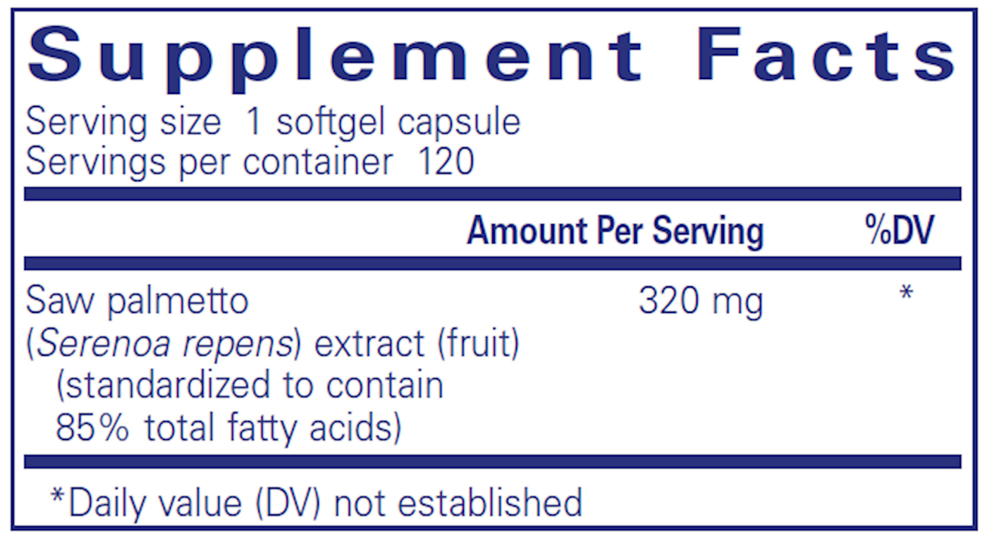 Saw Palmetto 320 120 gels Curated Wellness