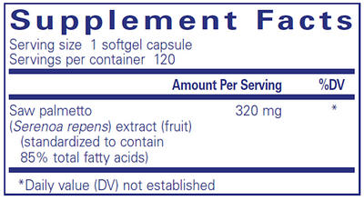 Saw Palmetto 320 120 gels Curated Wellness