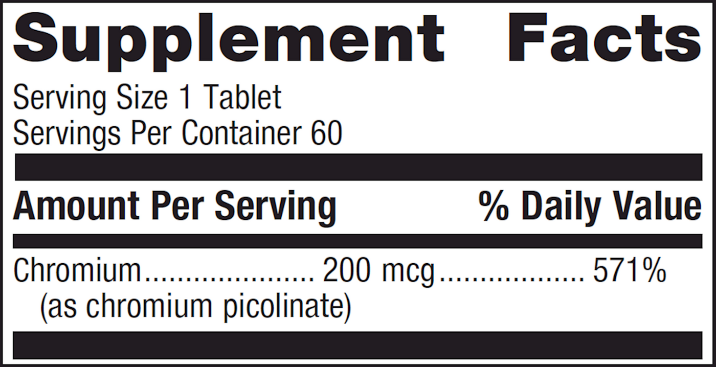 Chromium Picolinate 60 tabs Curated Wellness