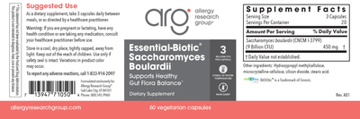 Essential-Biotic Sacch Boulardii 60 caps Curated Wellness